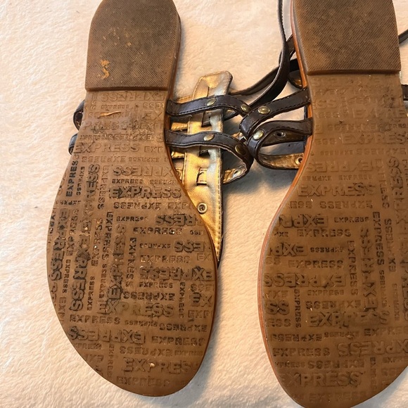 Express Black and Tan Studded Sandals - Picture 3 of 3